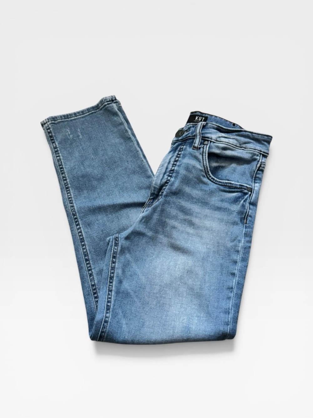 Kut from the Kloth Elizabeth crop straight fair wash High-Rise Straight Jeans 4 - Picture 5 of 10